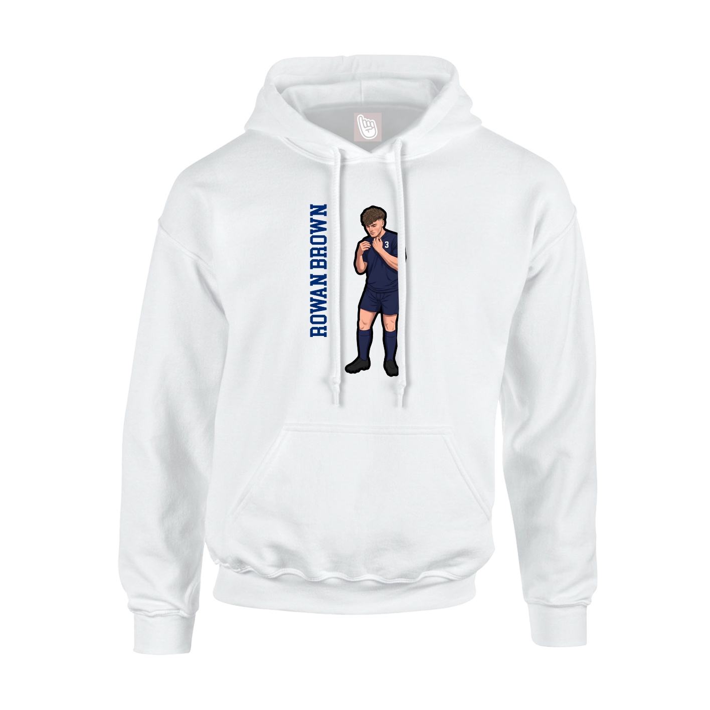 Youth Hoodie — Name Vertical in White