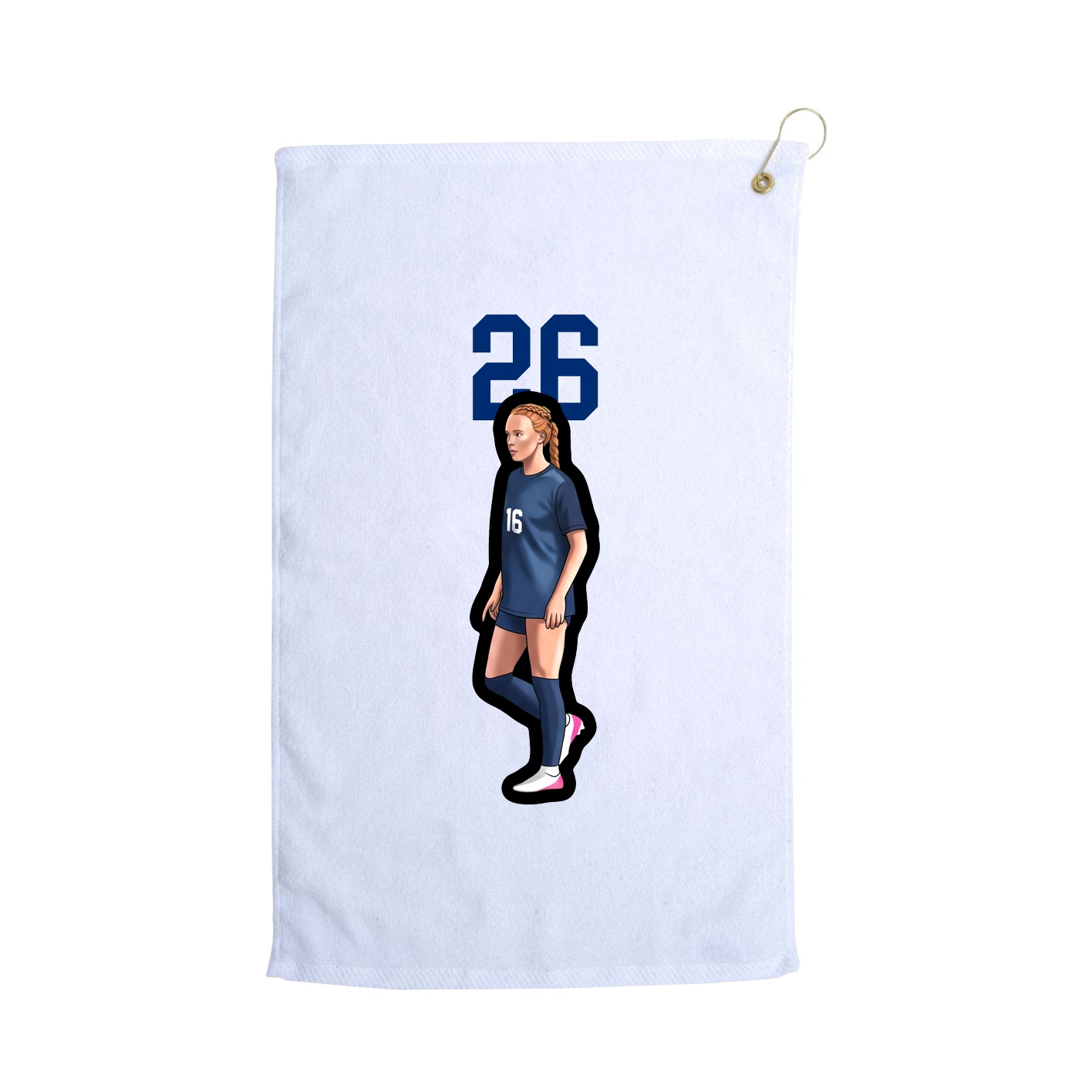 Golf Towel — Number Top in White