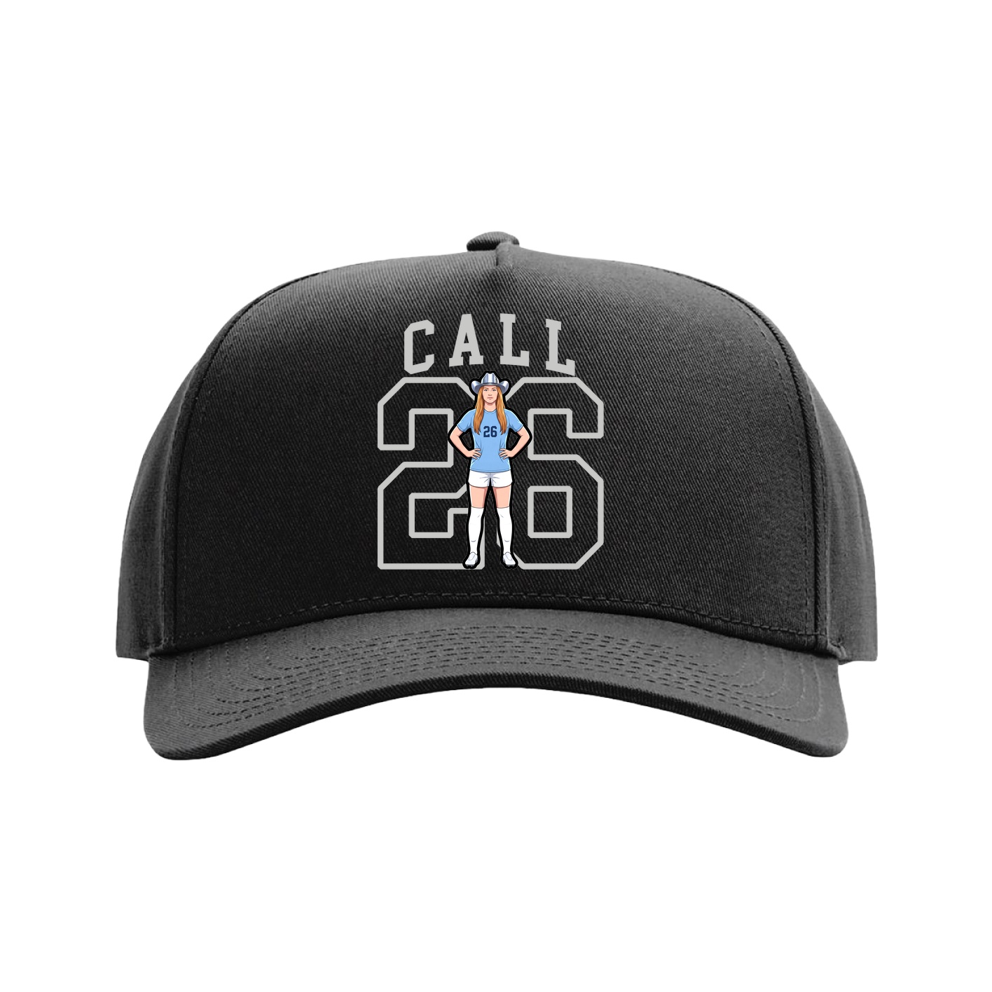 Full Fabric Five-Panel Champ Cap — Shirsey in Black