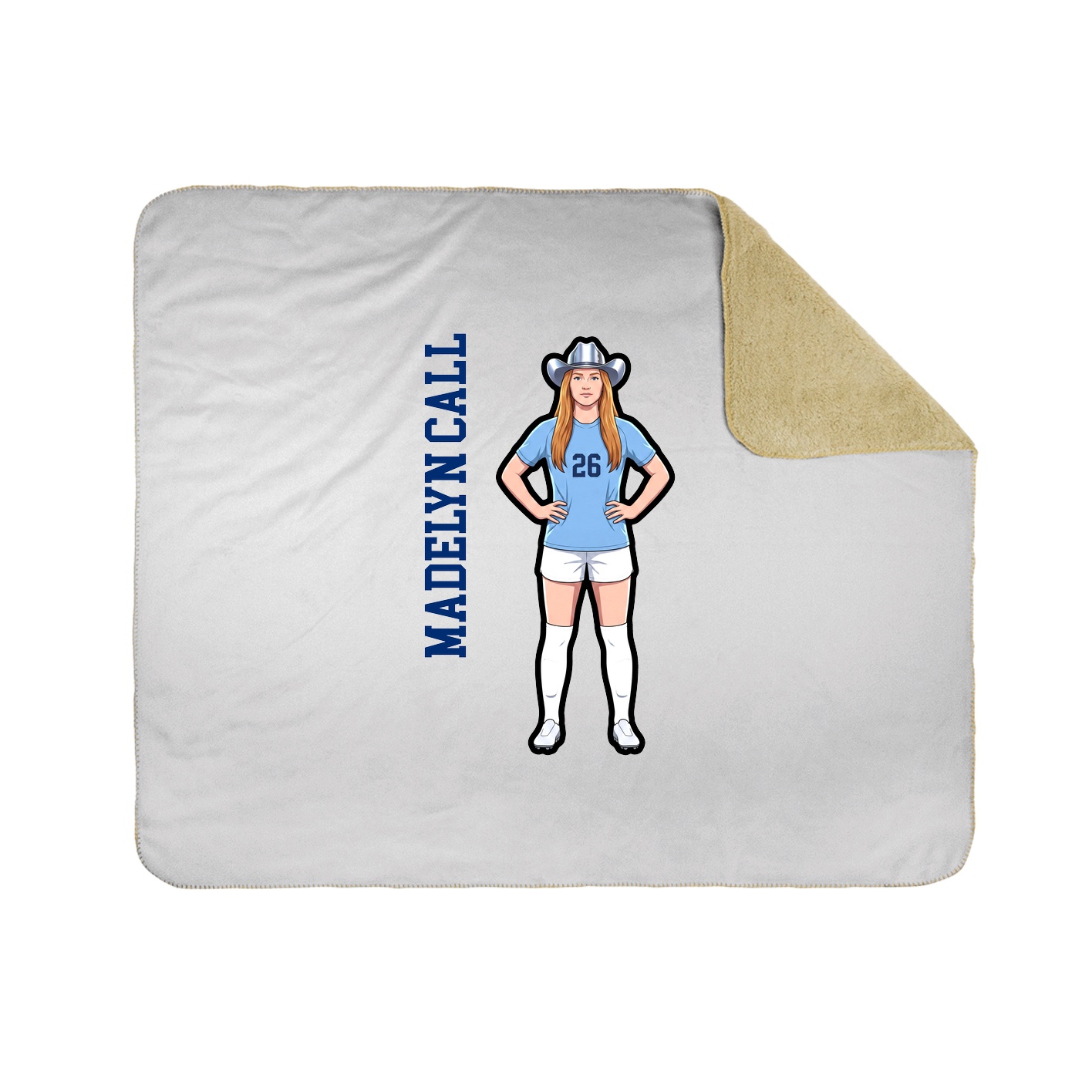 Throw Blanket — Name Vertical in White
