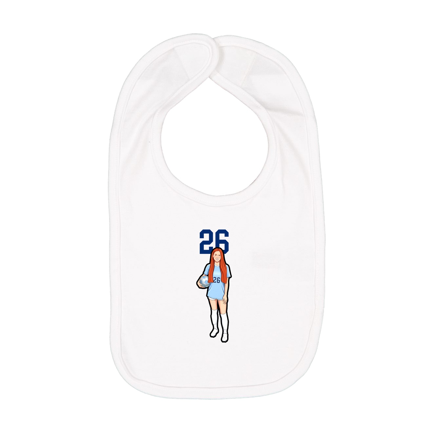 Infant Bib — Number Top in White