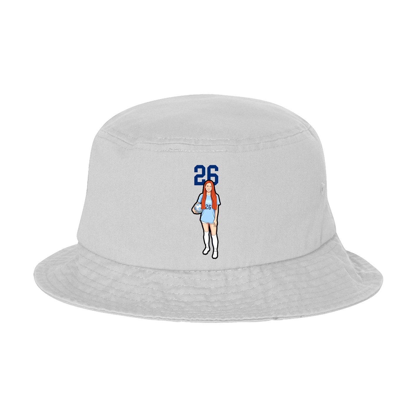 Bucket Cap — Number Top in White
