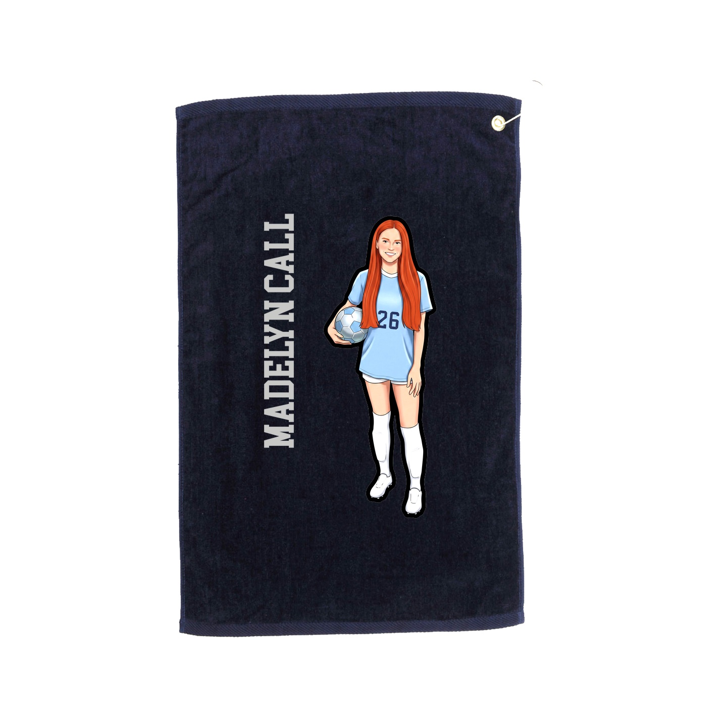 Golf Towel — Name Vertical in Navy
