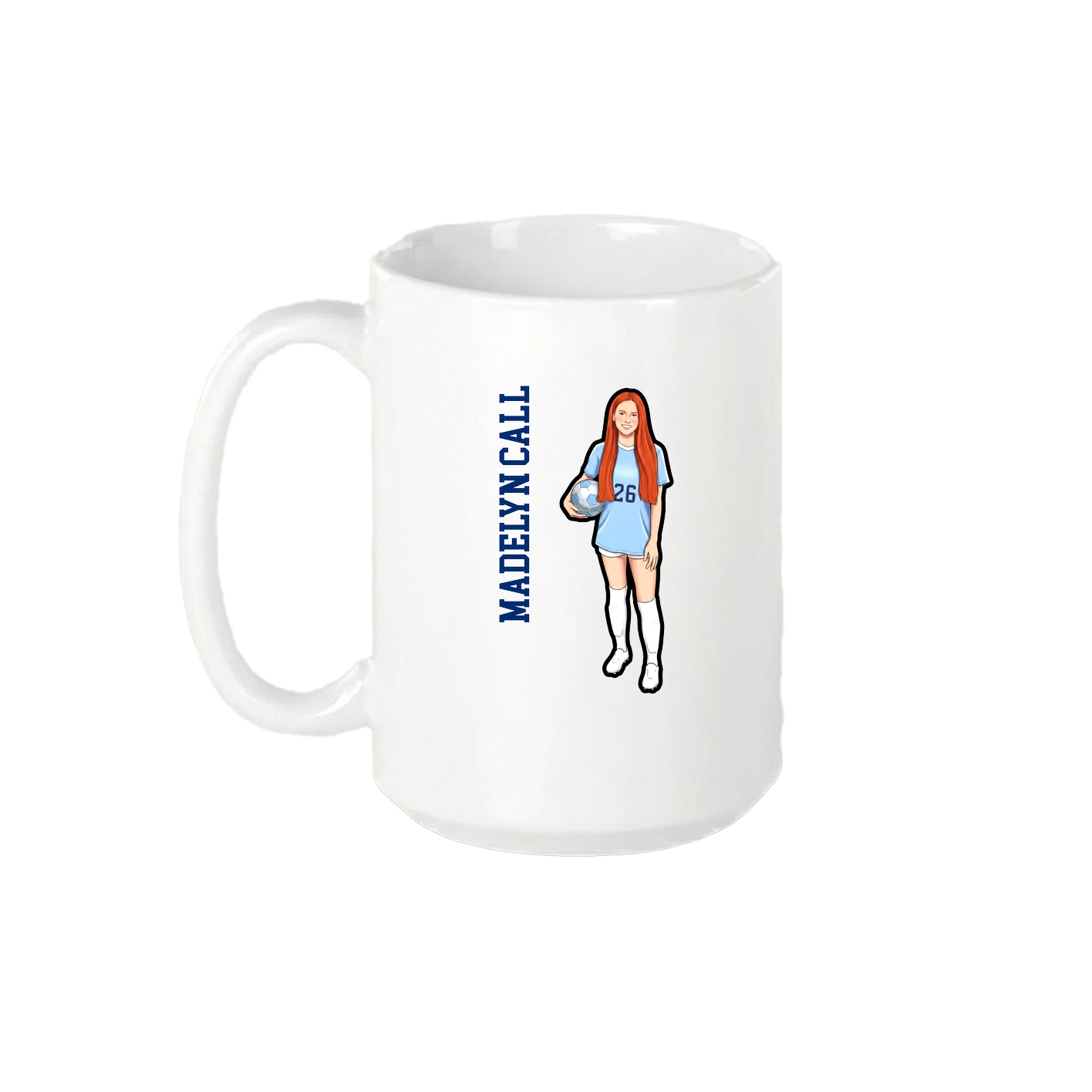 15oz Coffee Mug — Name Vertical in White