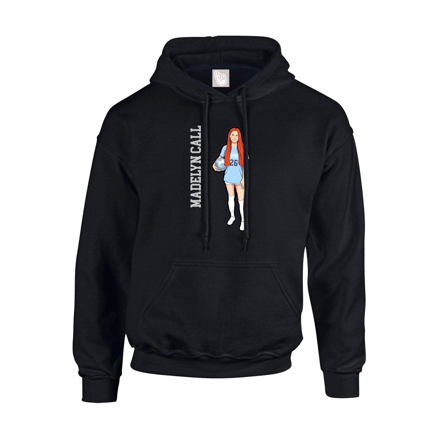 Hoodie — Name Vertical in Black
