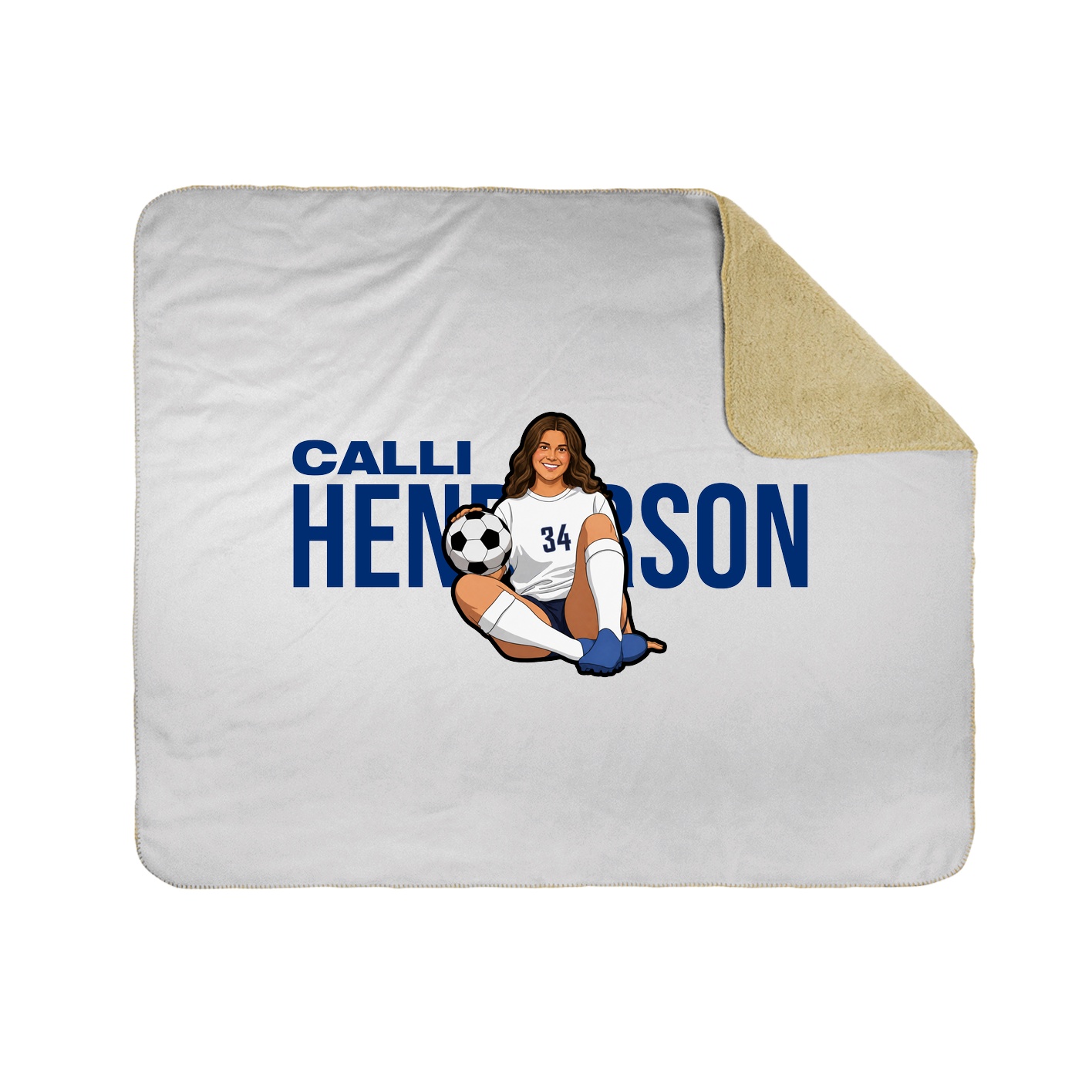 Throw Blanket — Player Name in White