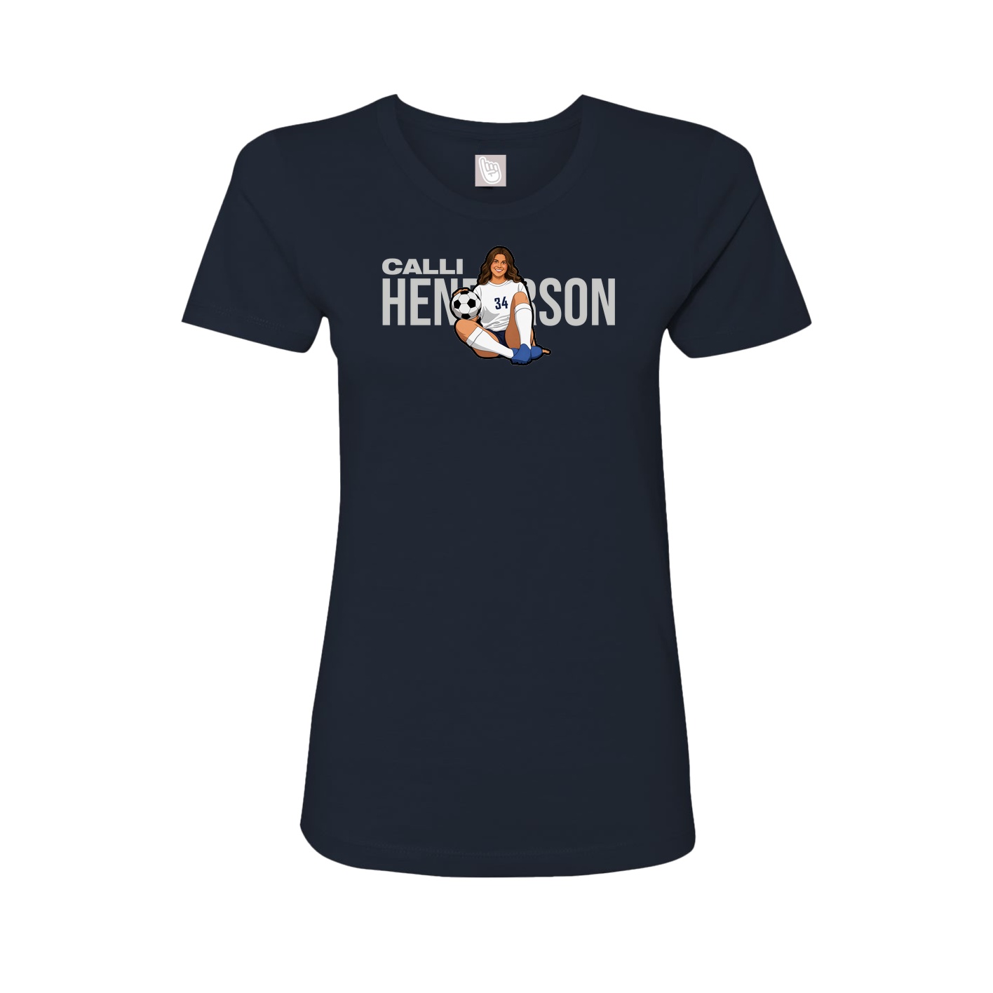 Fitted Women's Tee — Player Name in Navy