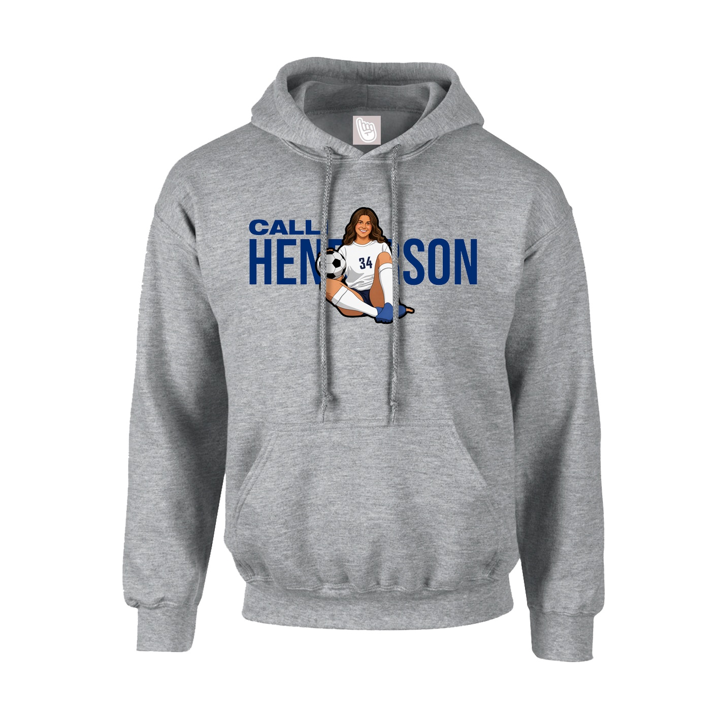 Youth Hoodie — Player Name in Grey