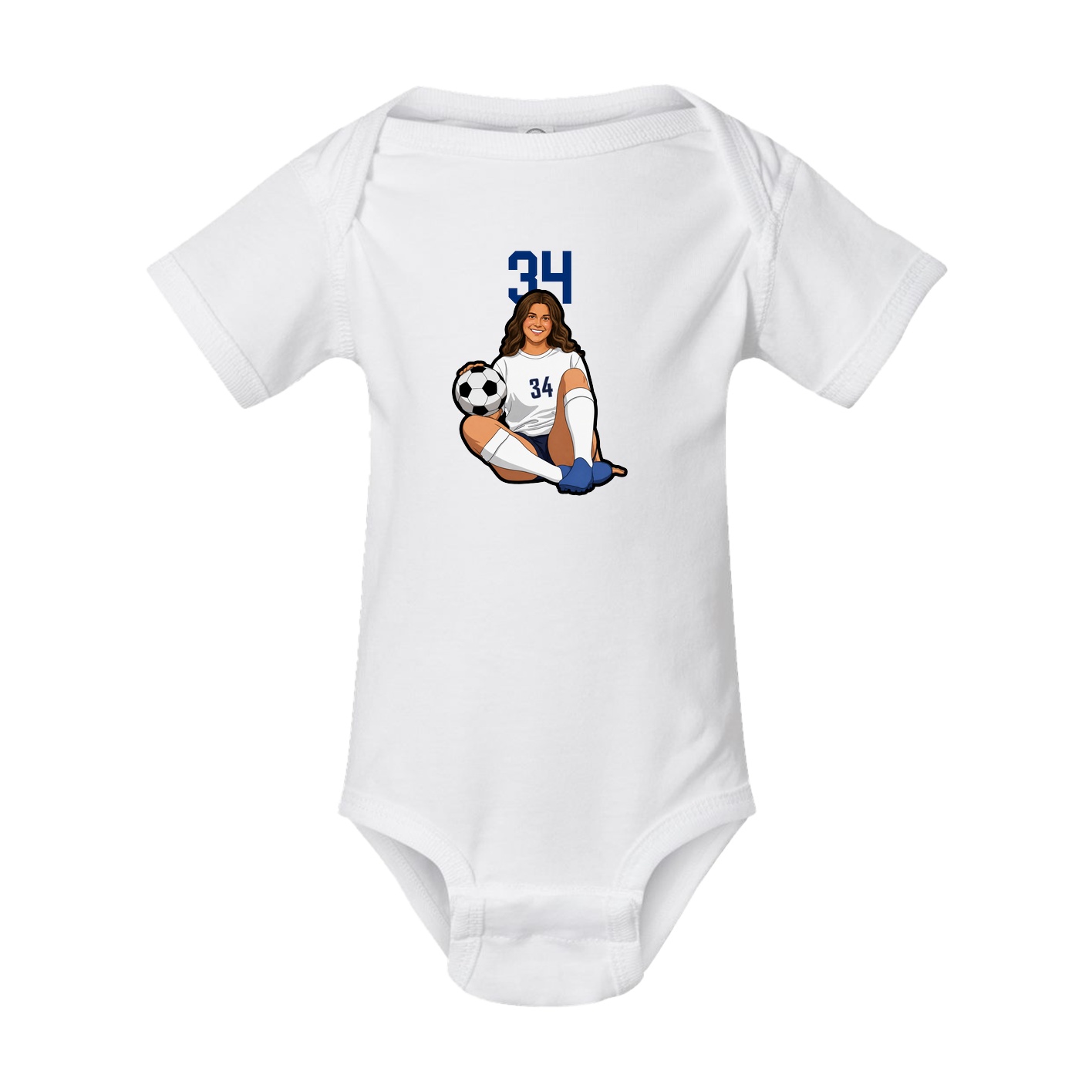 Baby Onesie — Number Top in White