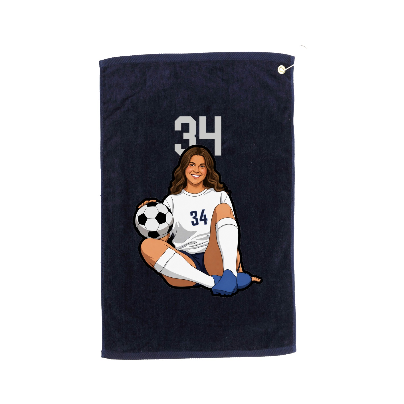 Golf Towel — Number Top in Navy