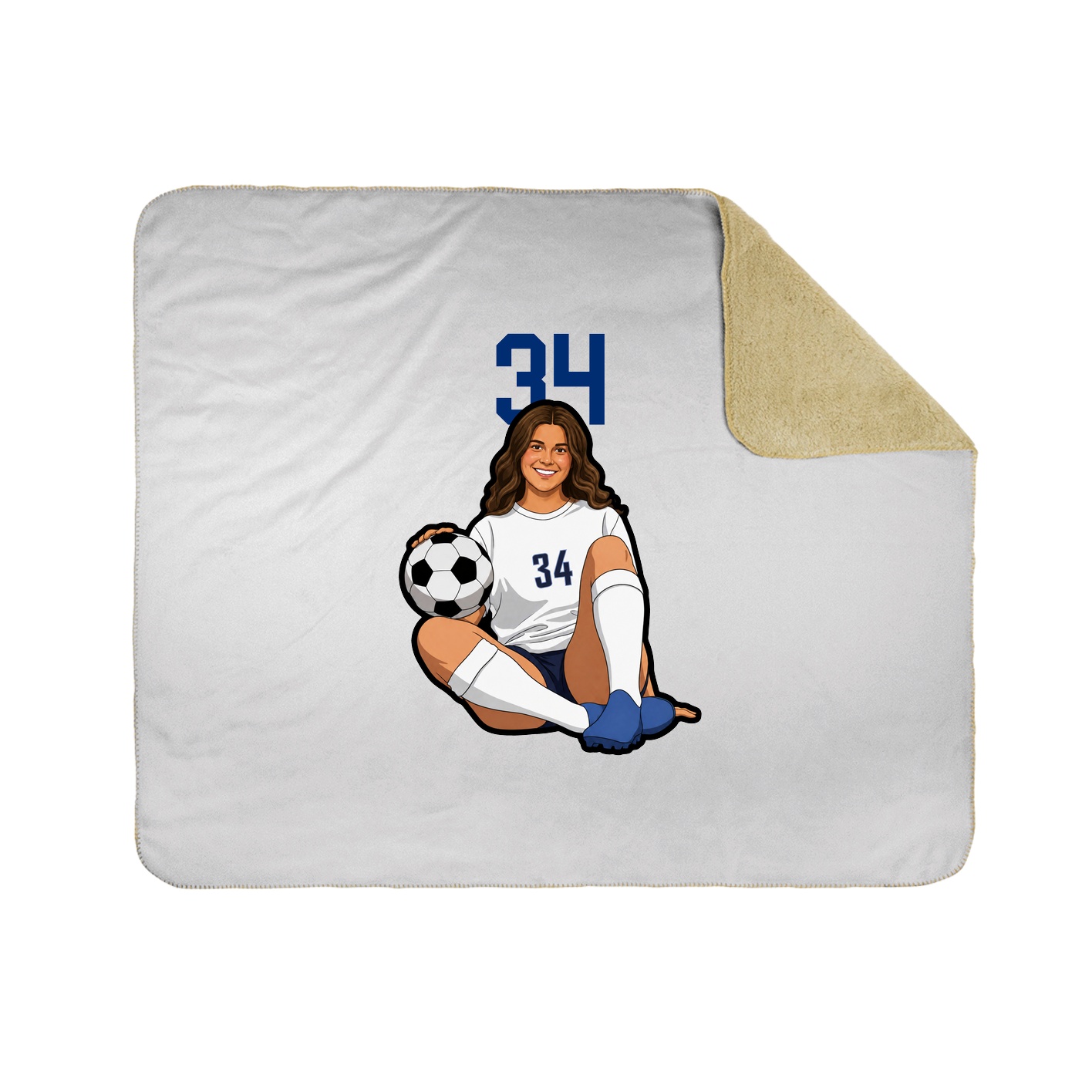 Throw Blanket — Number Top in White