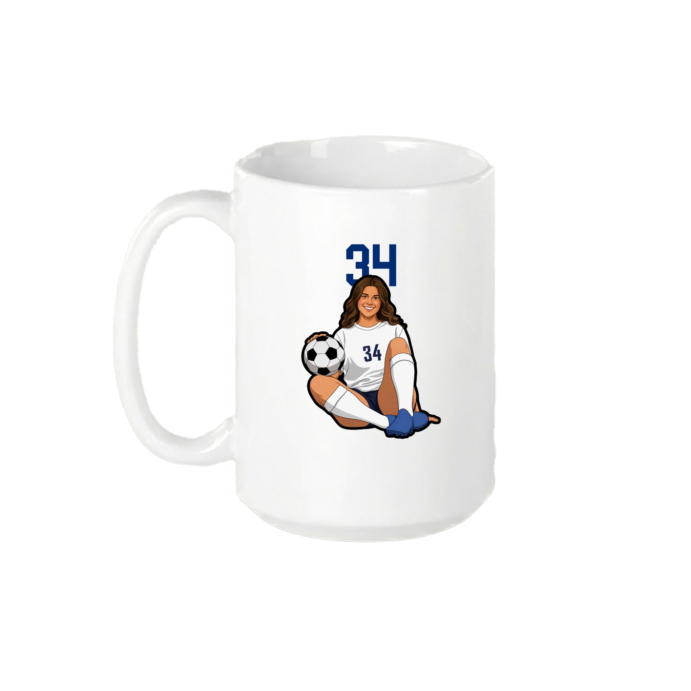 15oz Coffee Mug — Number Top in White