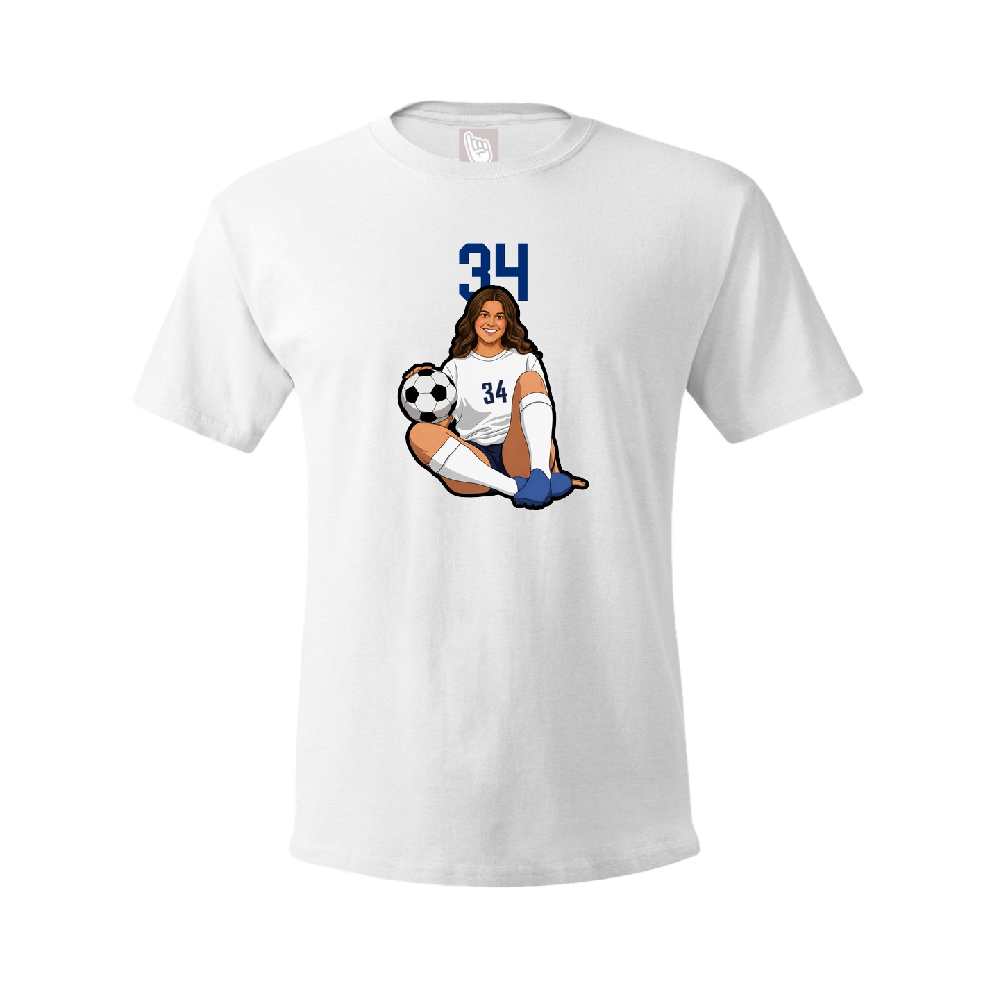 Youth Tee — Number Top in White