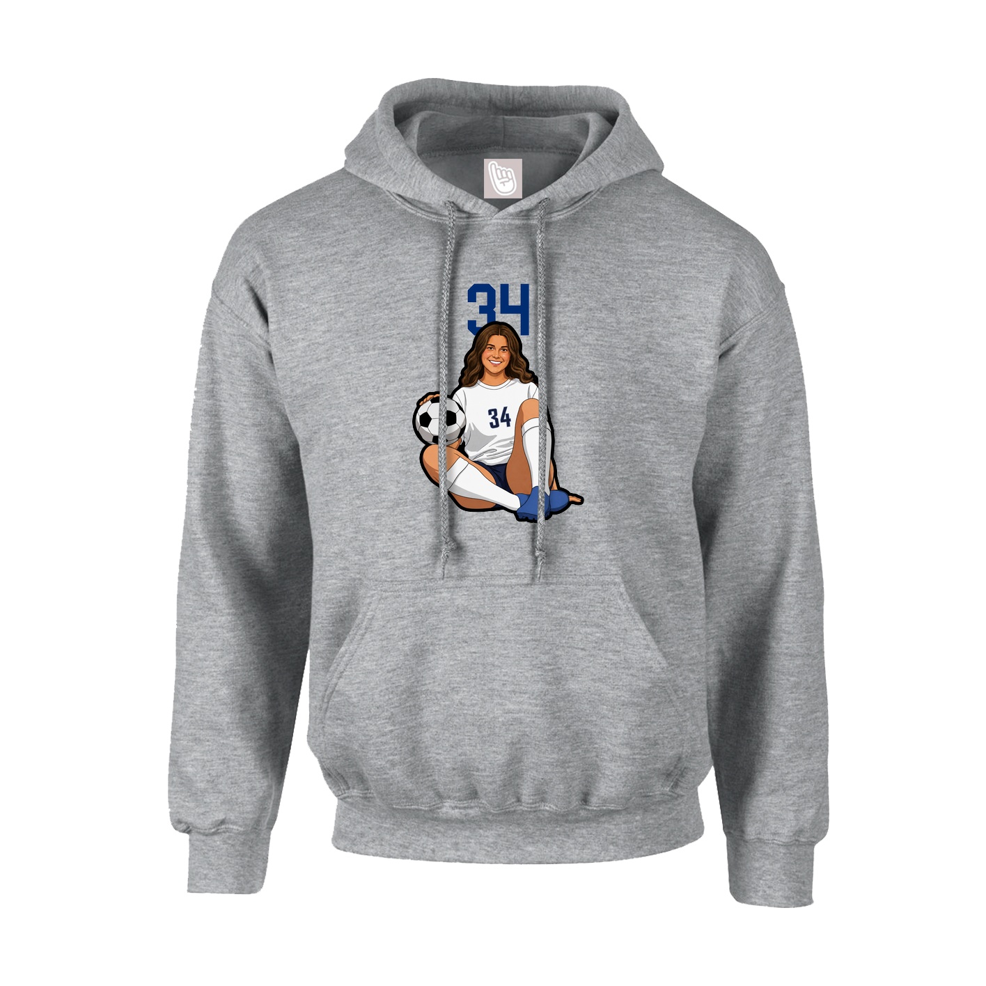 Hoodie — Number Top in Grey