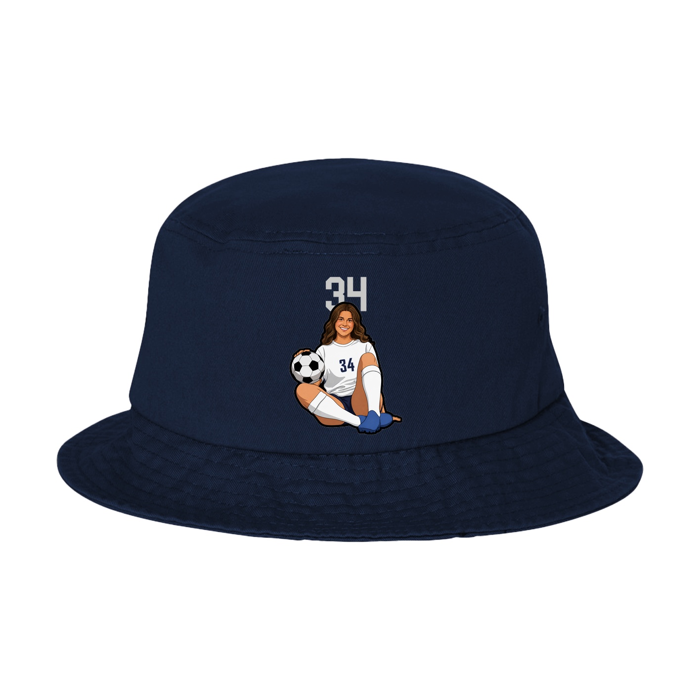 Bucket Cap — Number Top in Navy