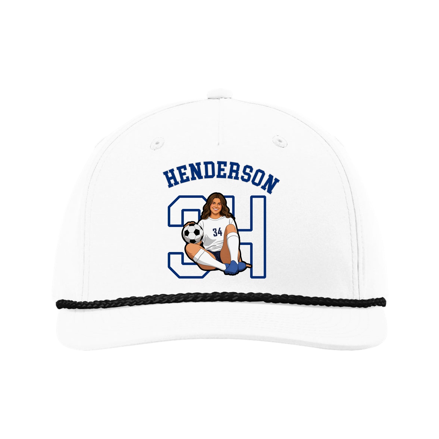 Five-Panel Classic Rope Cap — Shirsey Arch in White
