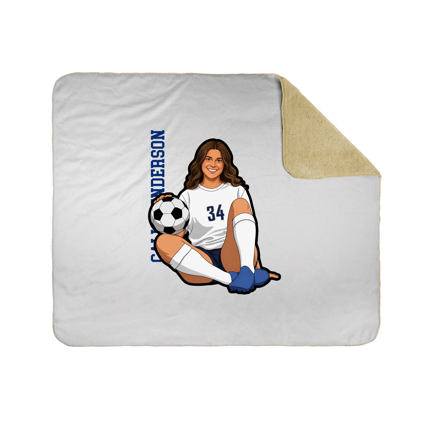 Throw Blanket — Name Vertical in White