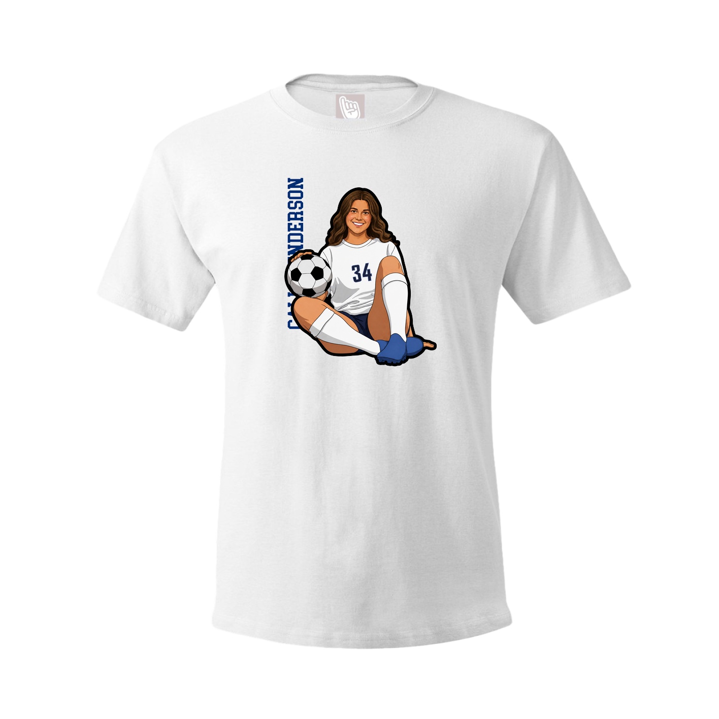 Tee — Name Vertical in White