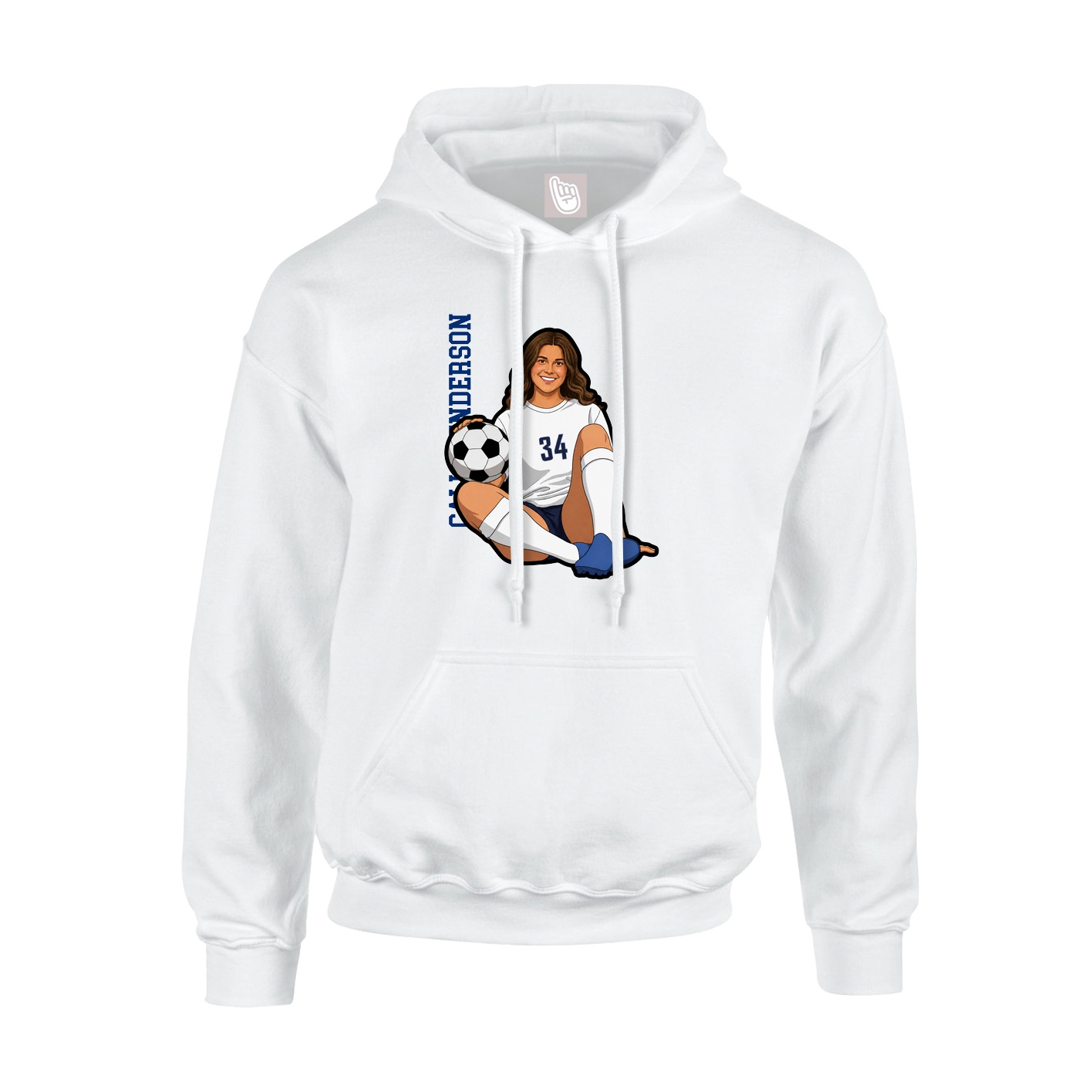 Hoodie — Name Vertical in White