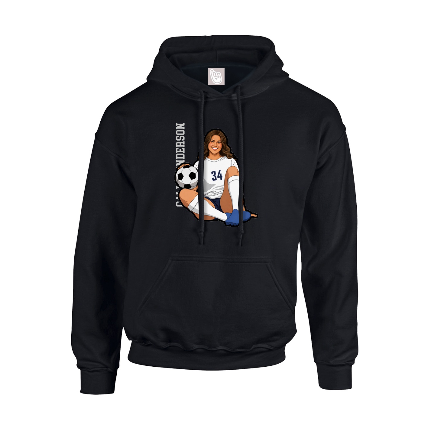 Youth Hoodie — Name Vertical in Black