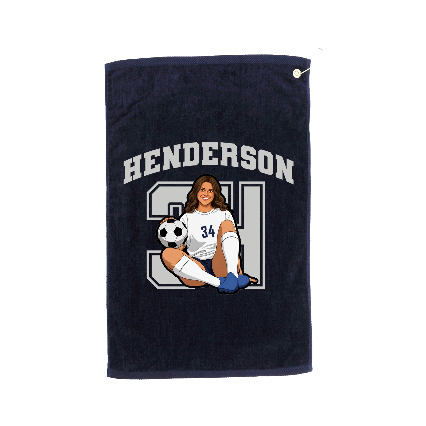 Golf Towel — Number in Navy