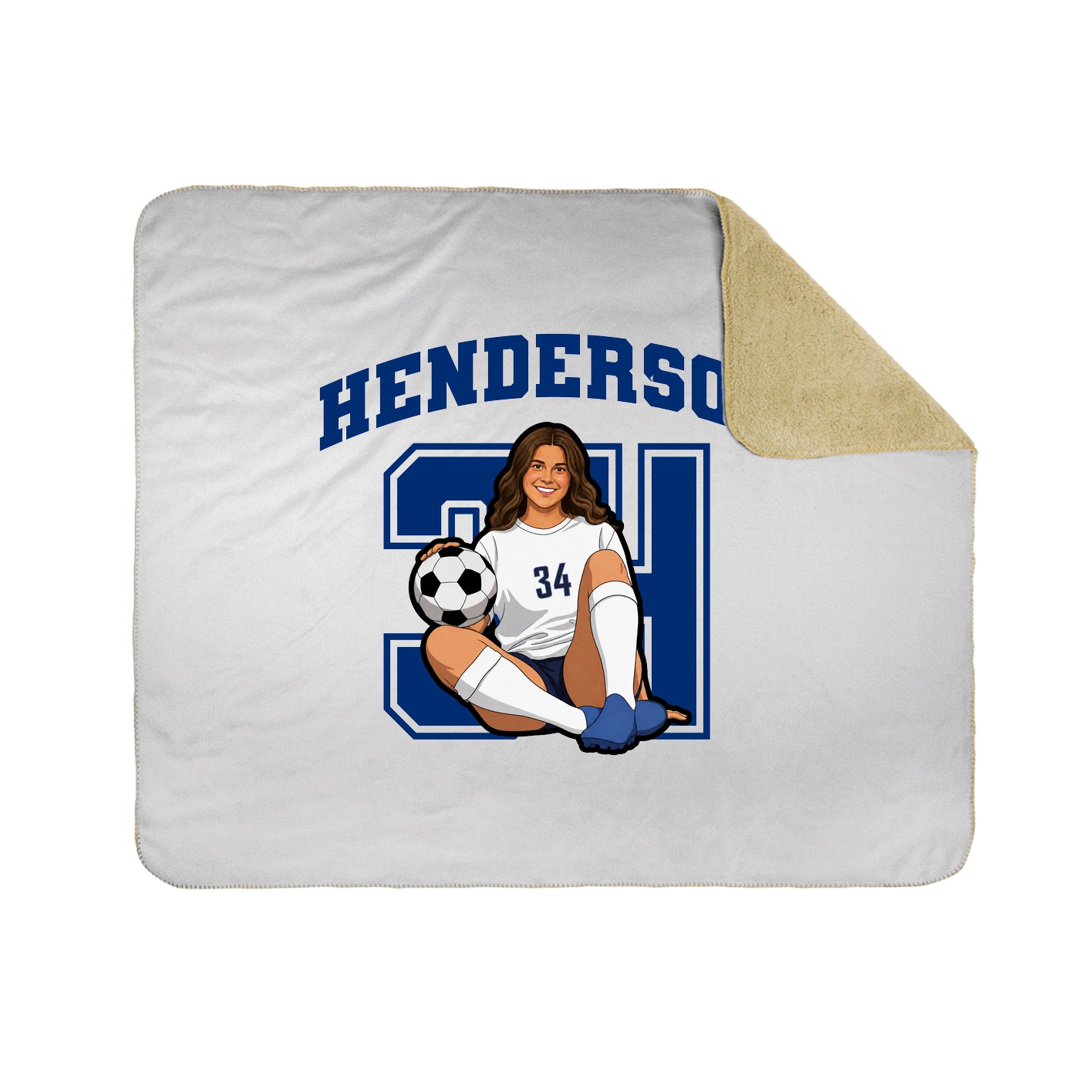 Throw Blanket — Number in White