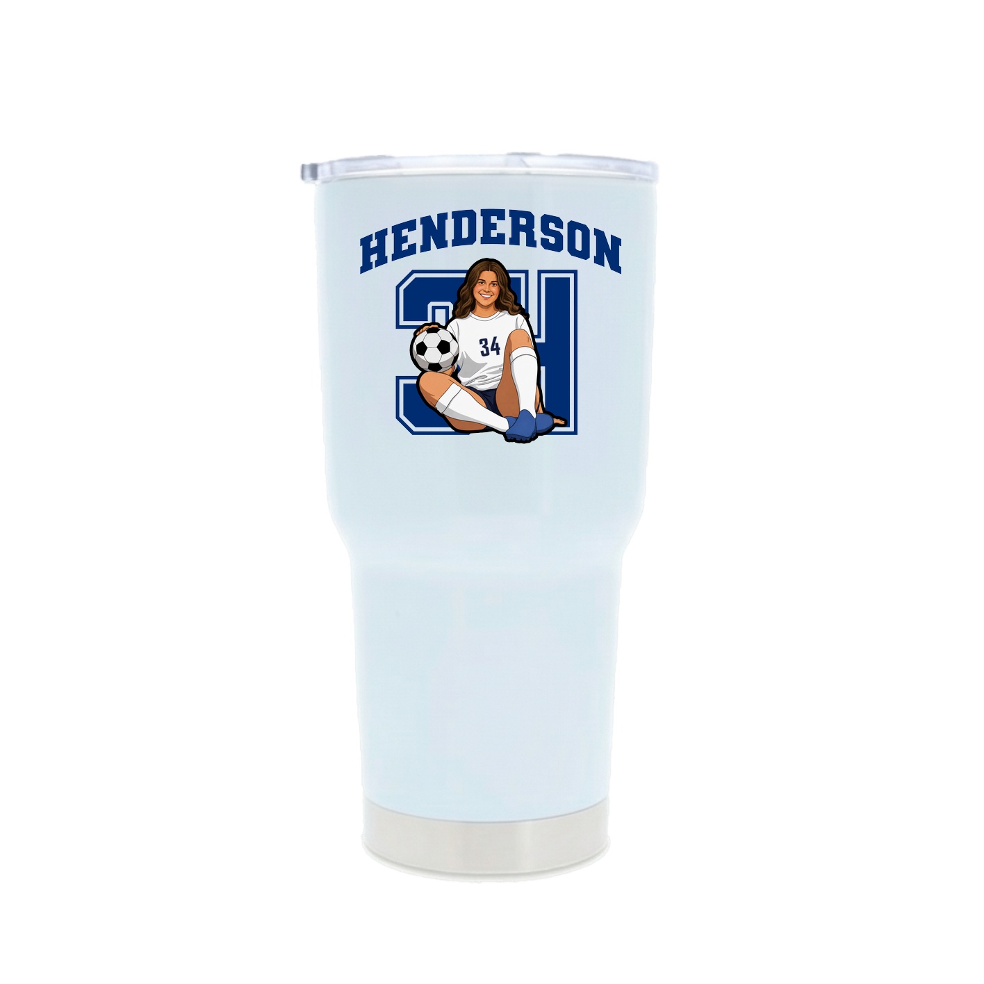 30oz Stainless Steel Tumbler — Number in White
