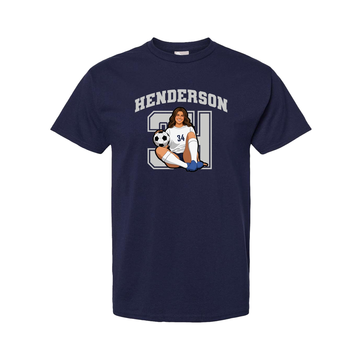 Youth Tee — Number in Navy