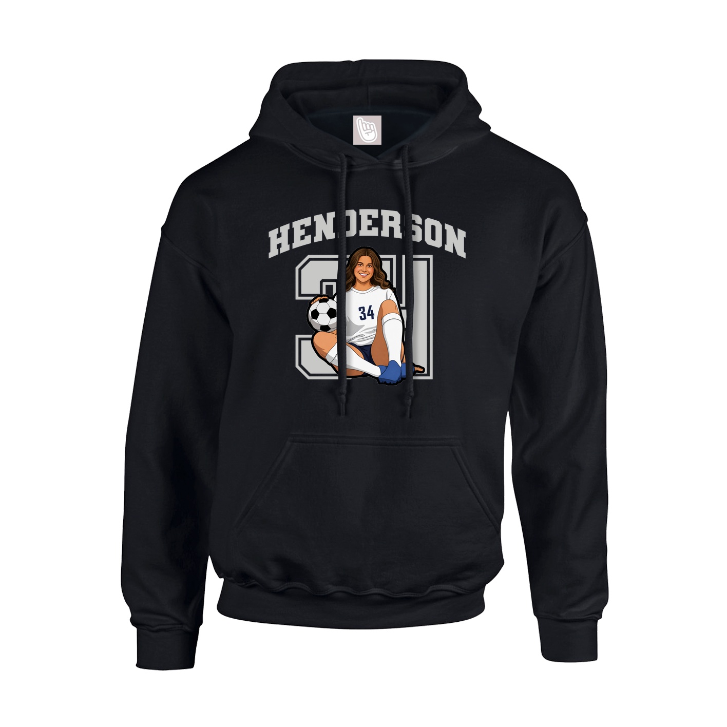Hoodie — Number in Black