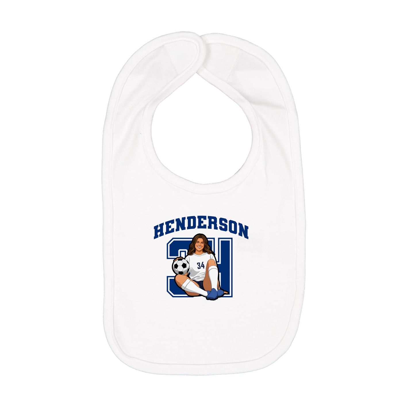 Infant Bib — Number in White
