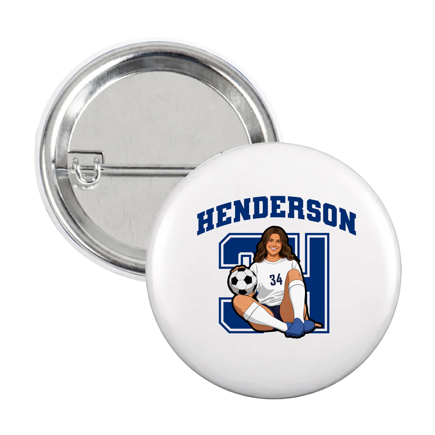 Game Day Button — Number in White