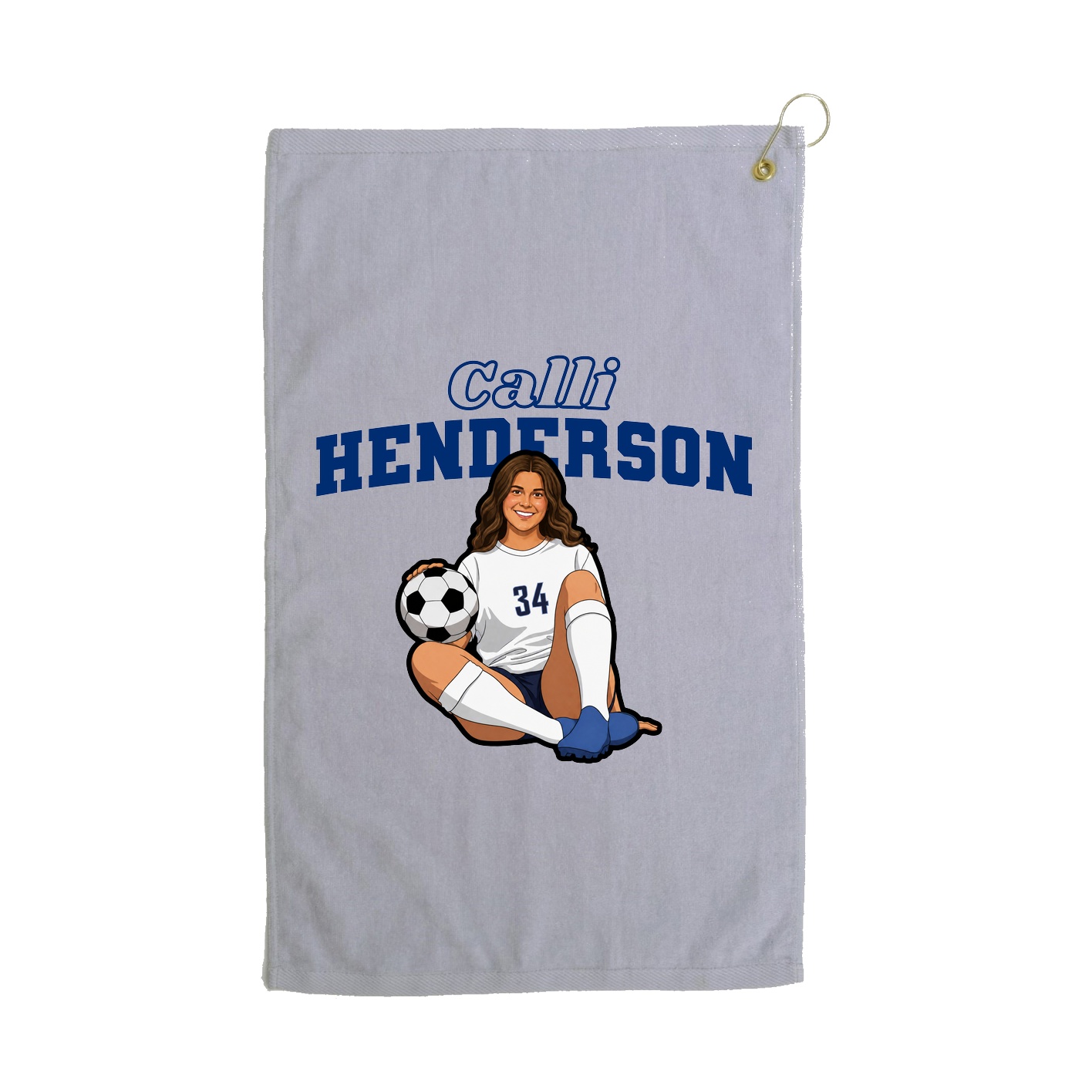 Golf Towel — Name Arch in Grey