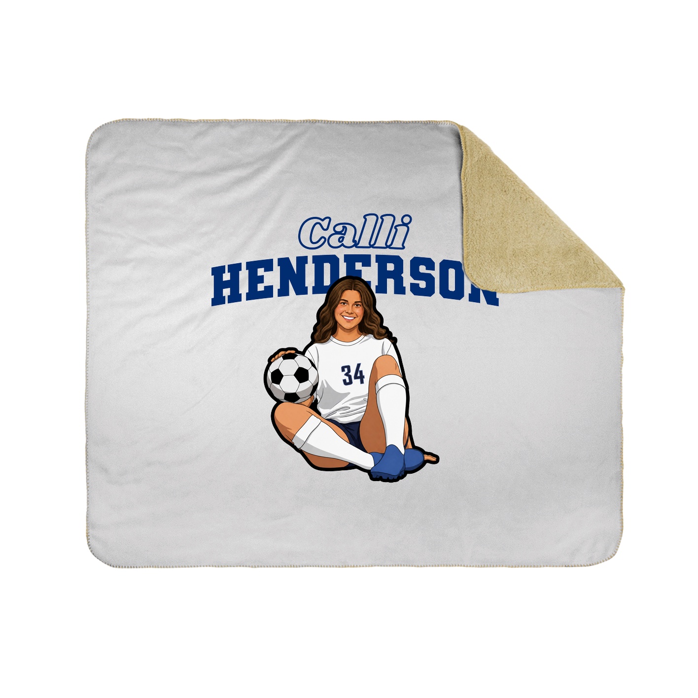 Throw Blanket — Name Arch in White