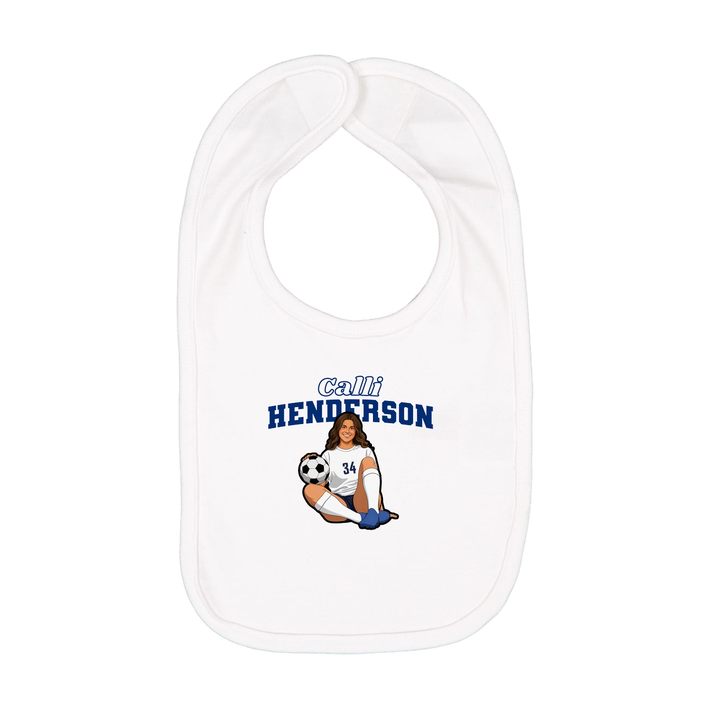 Infant Bib — Name Arch in White