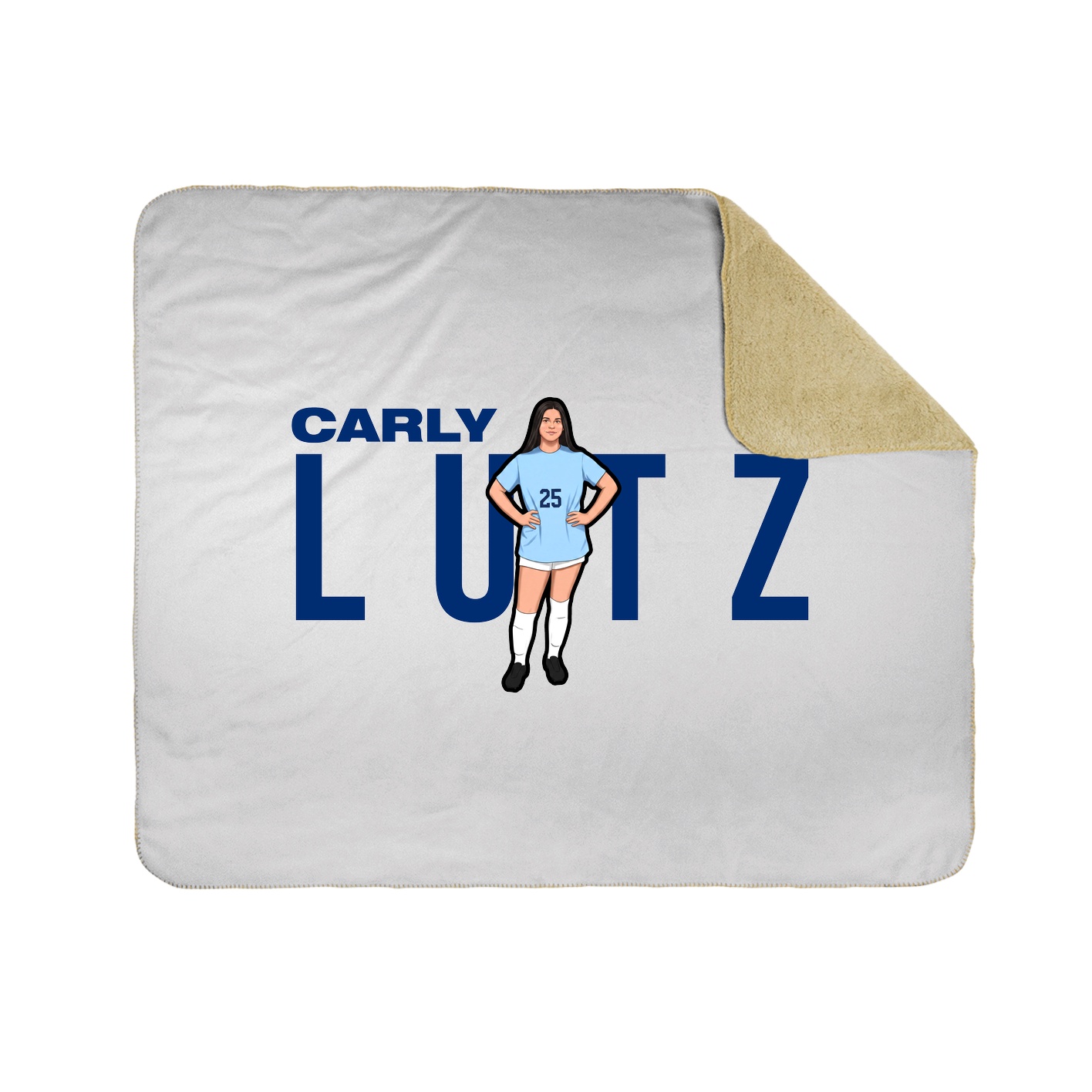 Throw Blanket — Player Name in White
