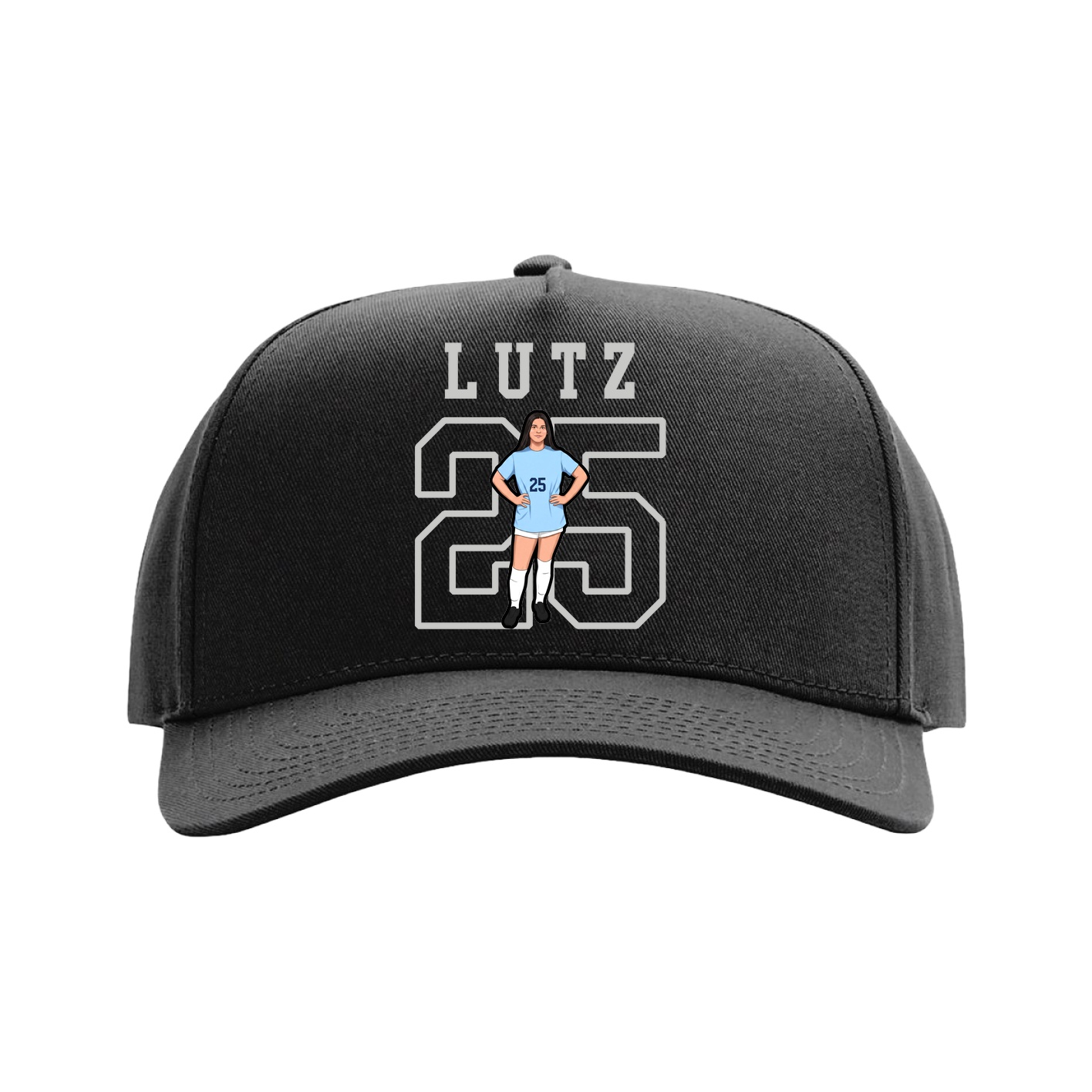 Full Fabric Five-Panel Champ Cap — Shirsey in Black