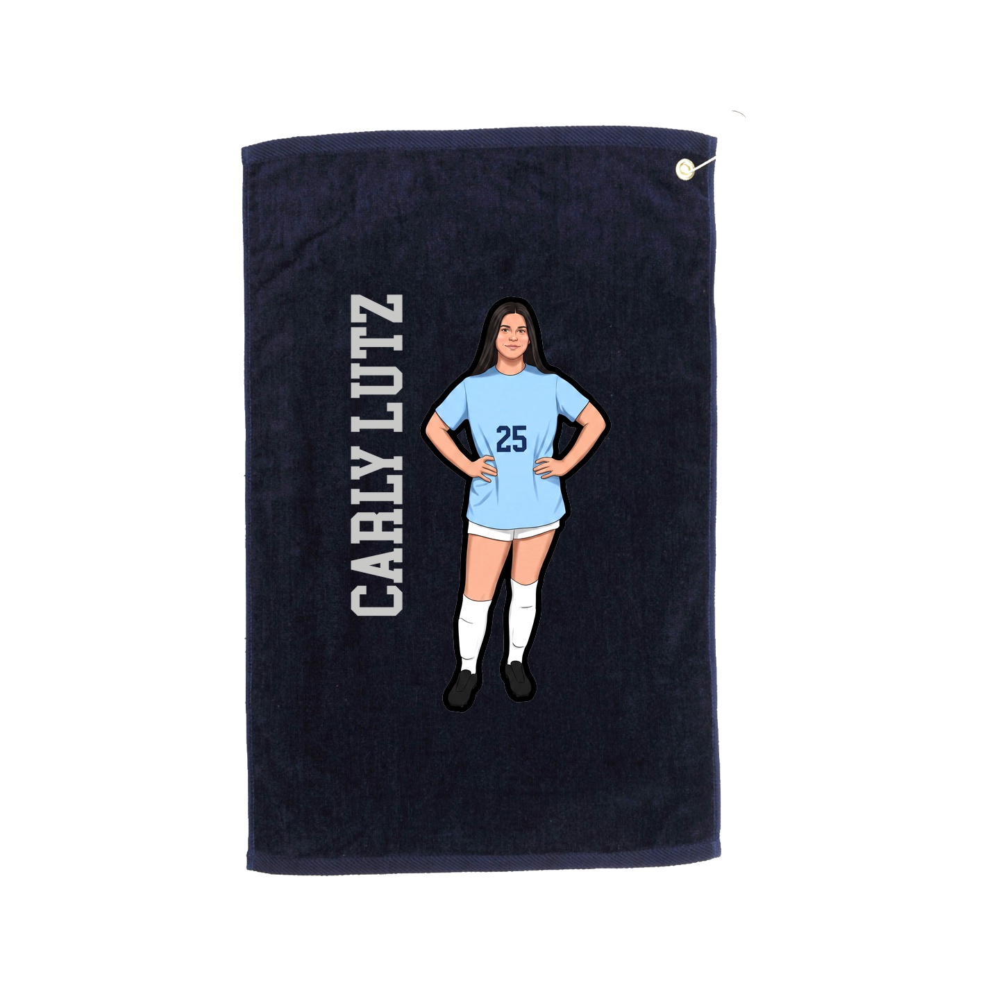 Golf Towel — Name Vertical in Navy
