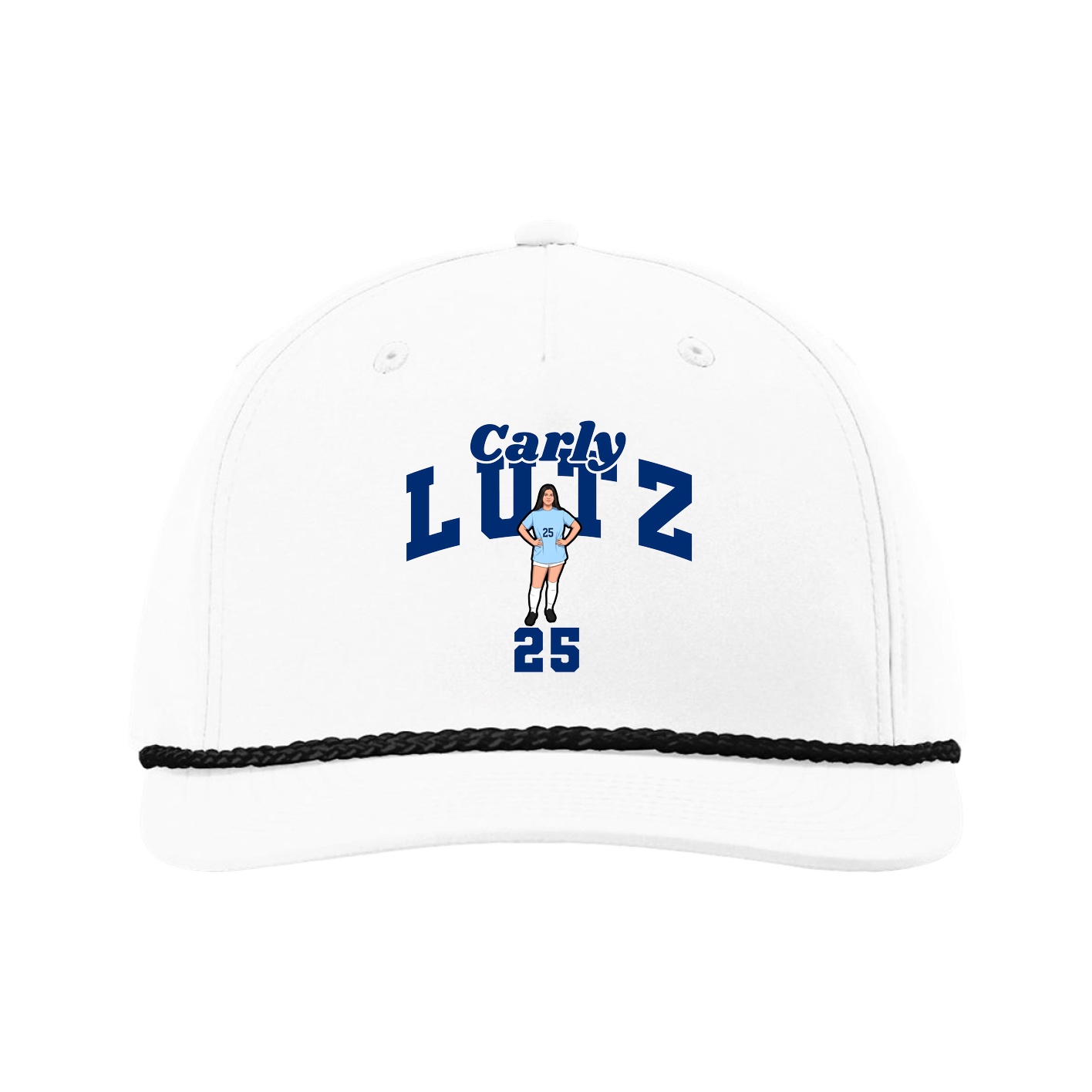 Five-Panel Classic Rope Cap — Signature Arch in White
