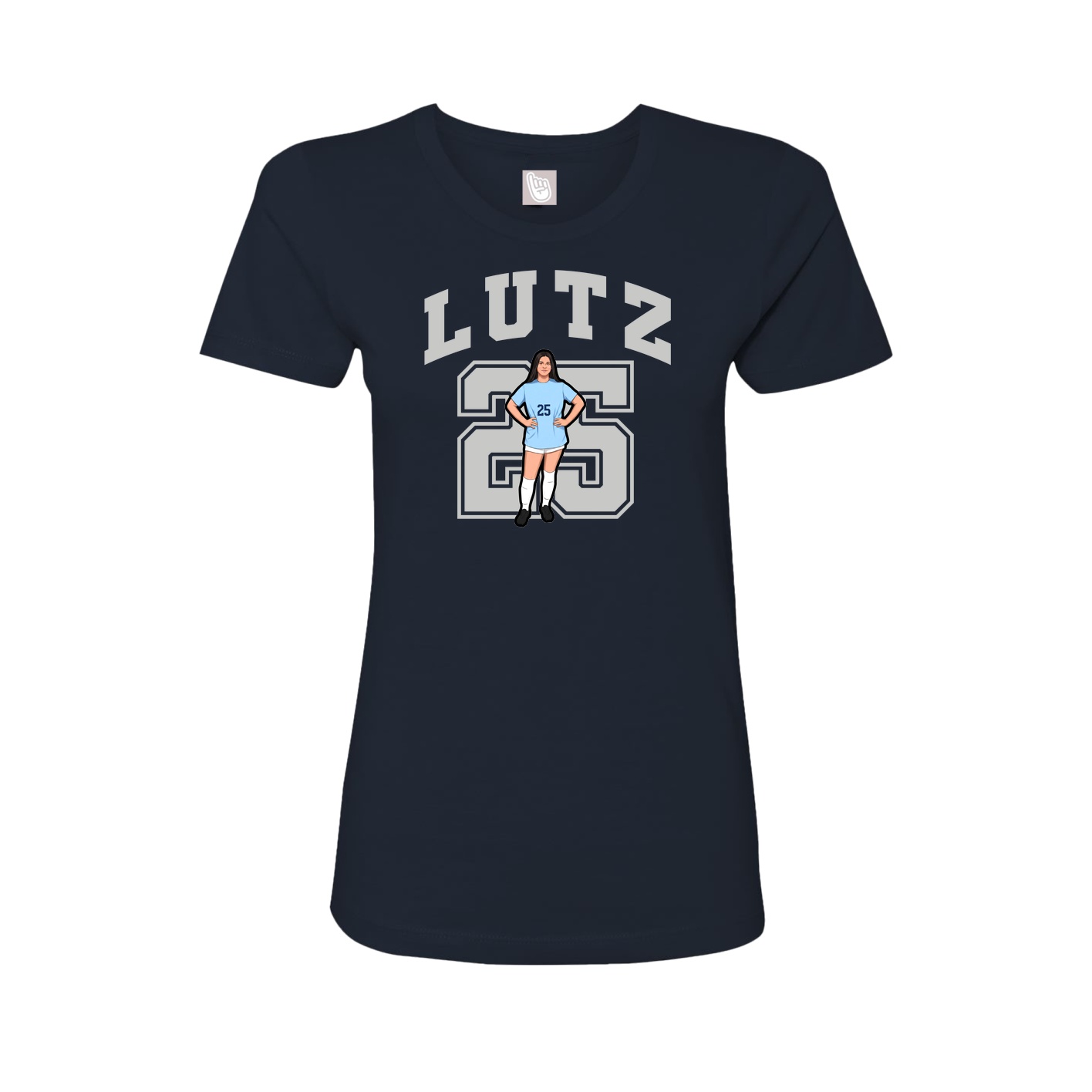 Fitted Women's Tee — Number in Navy