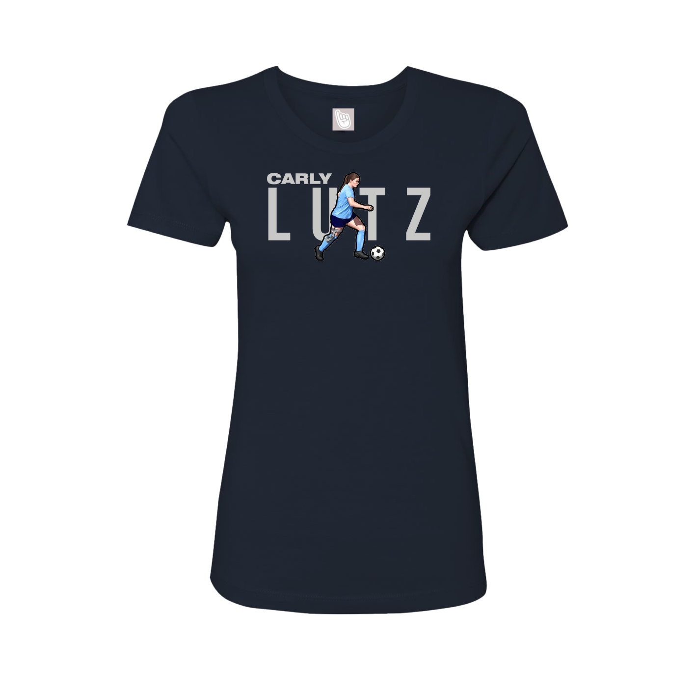 Fitted Women's Tee — Player Name in Navy
