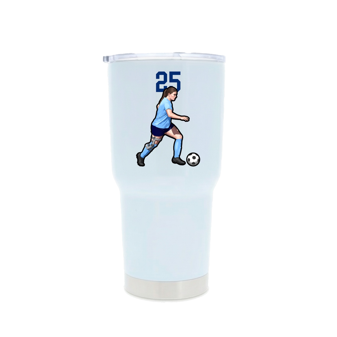 30oz Stainless Steel Tumbler — Number Top in White