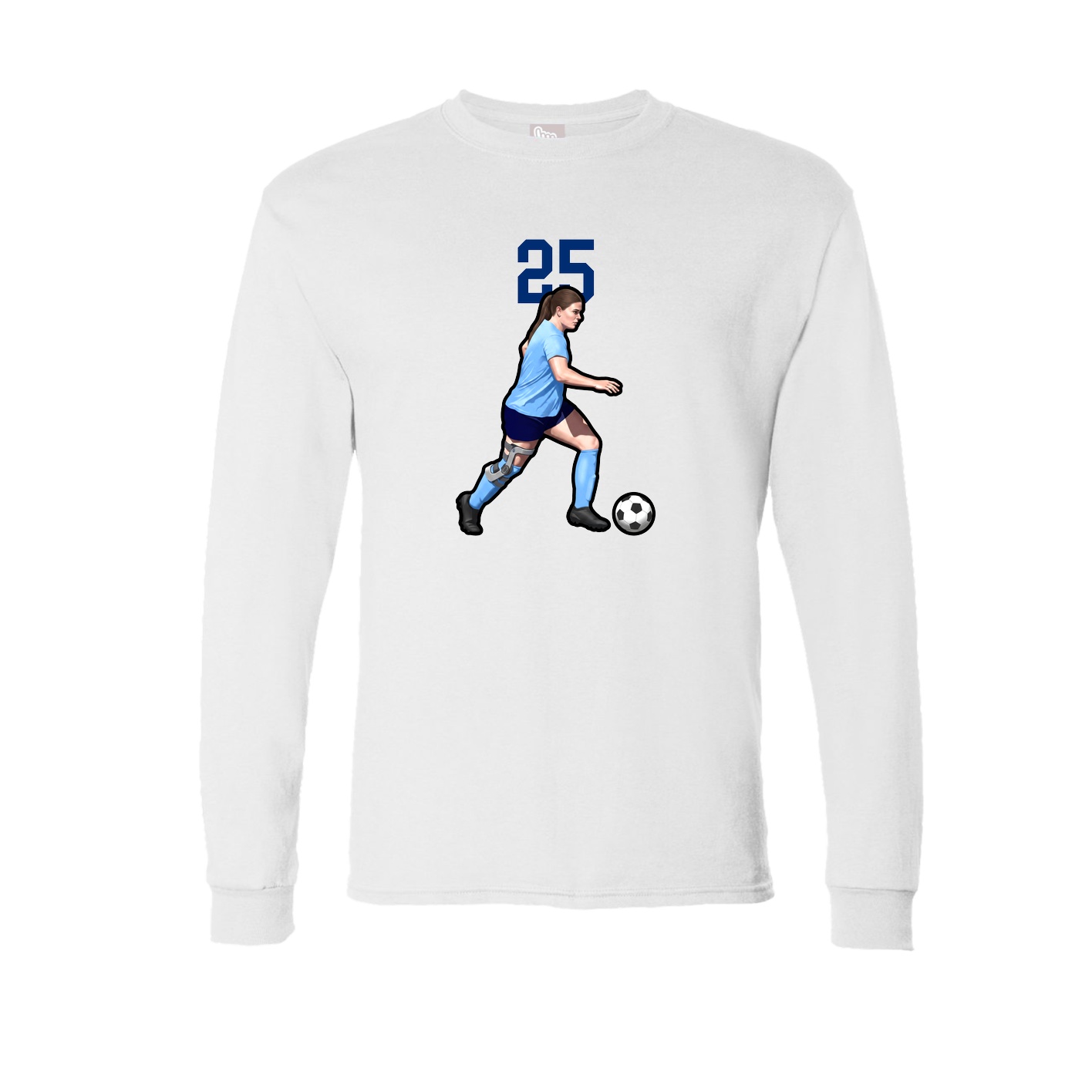 Long Sleeve Tee — Number Top in White