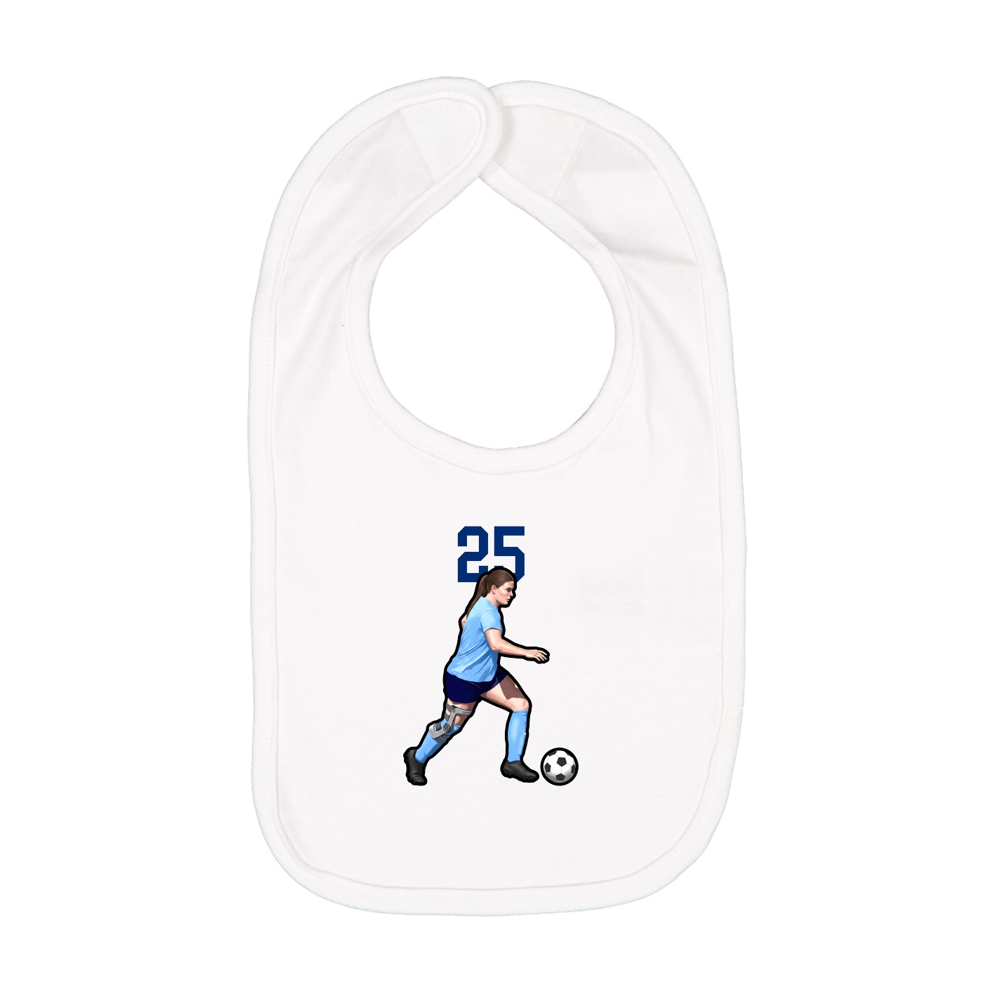 Infant Bib — Number Top in White