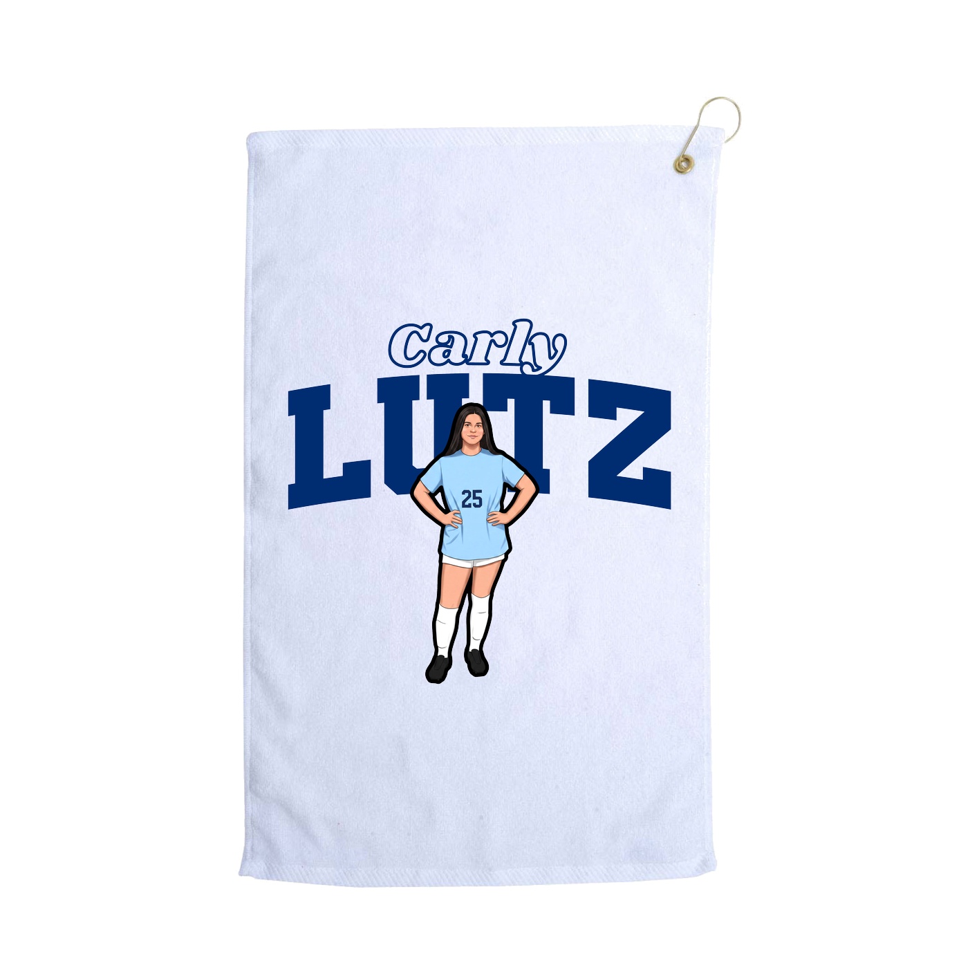 Golf Towel — Name Arch in White