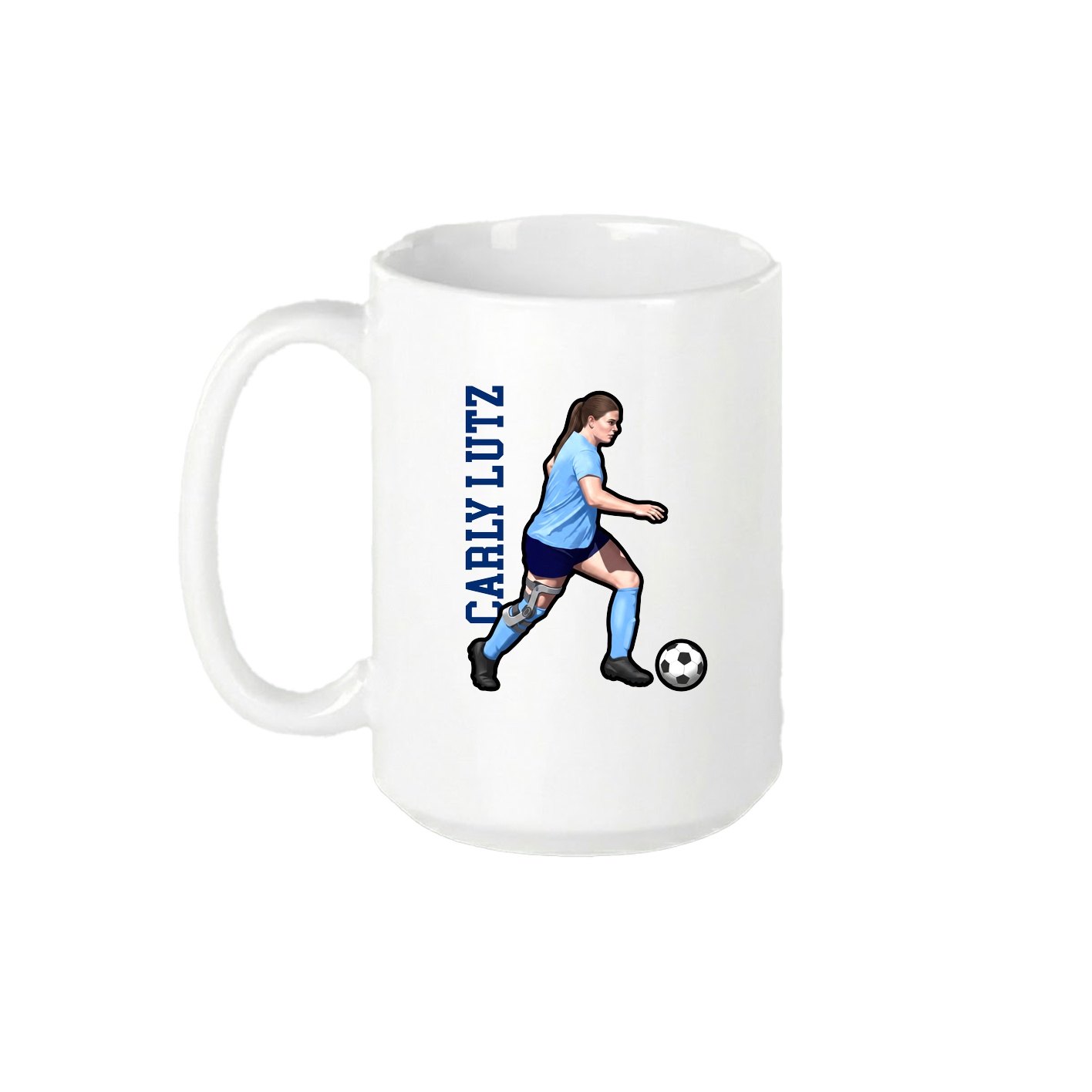 15oz Coffee Mug — Name Vertical in White