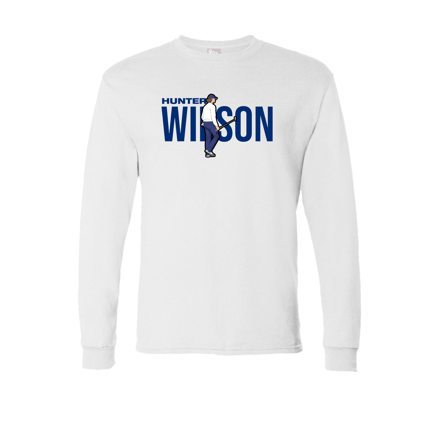 Long Sleeve Tee — Player Name in White