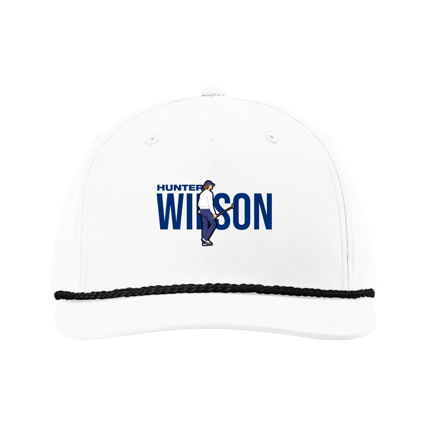Five-Panel Classic Rope Cap — Player Name in White