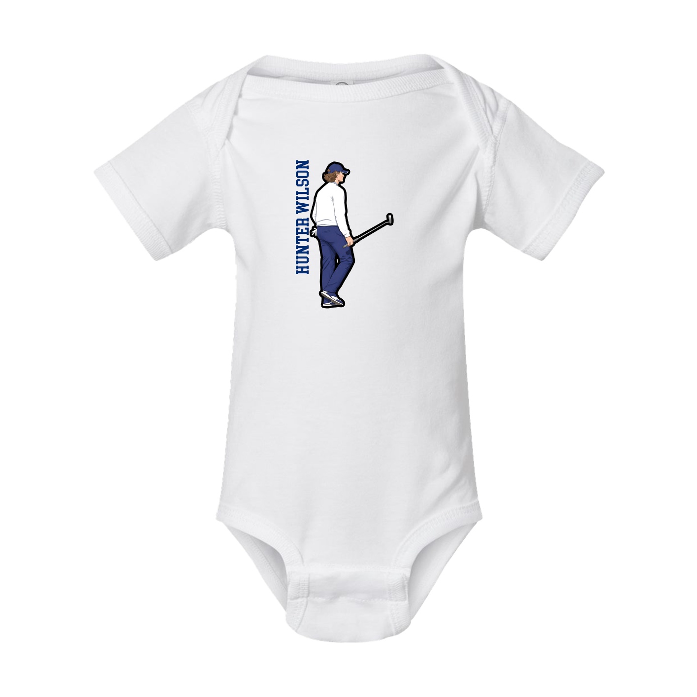 Baby Onesie — Name Vertical in White