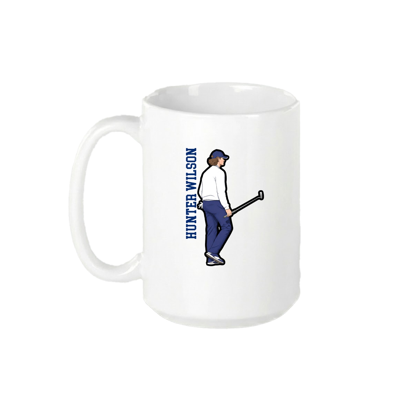 15oz Coffee Mug — Name Vertical in White