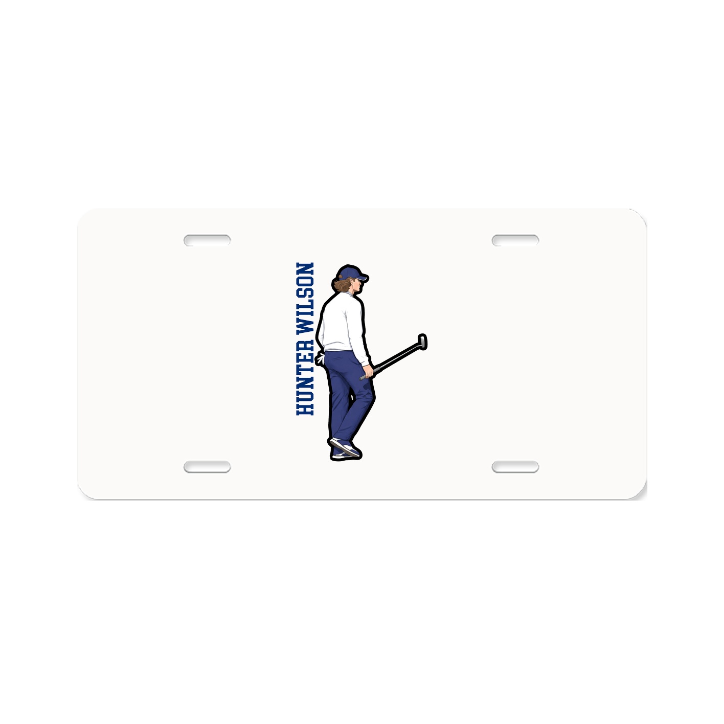 License Plate — Name Vertical in Classic